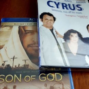 NEW, sealed Son of God (Blu Ray + DVD) + Cyrus DVD